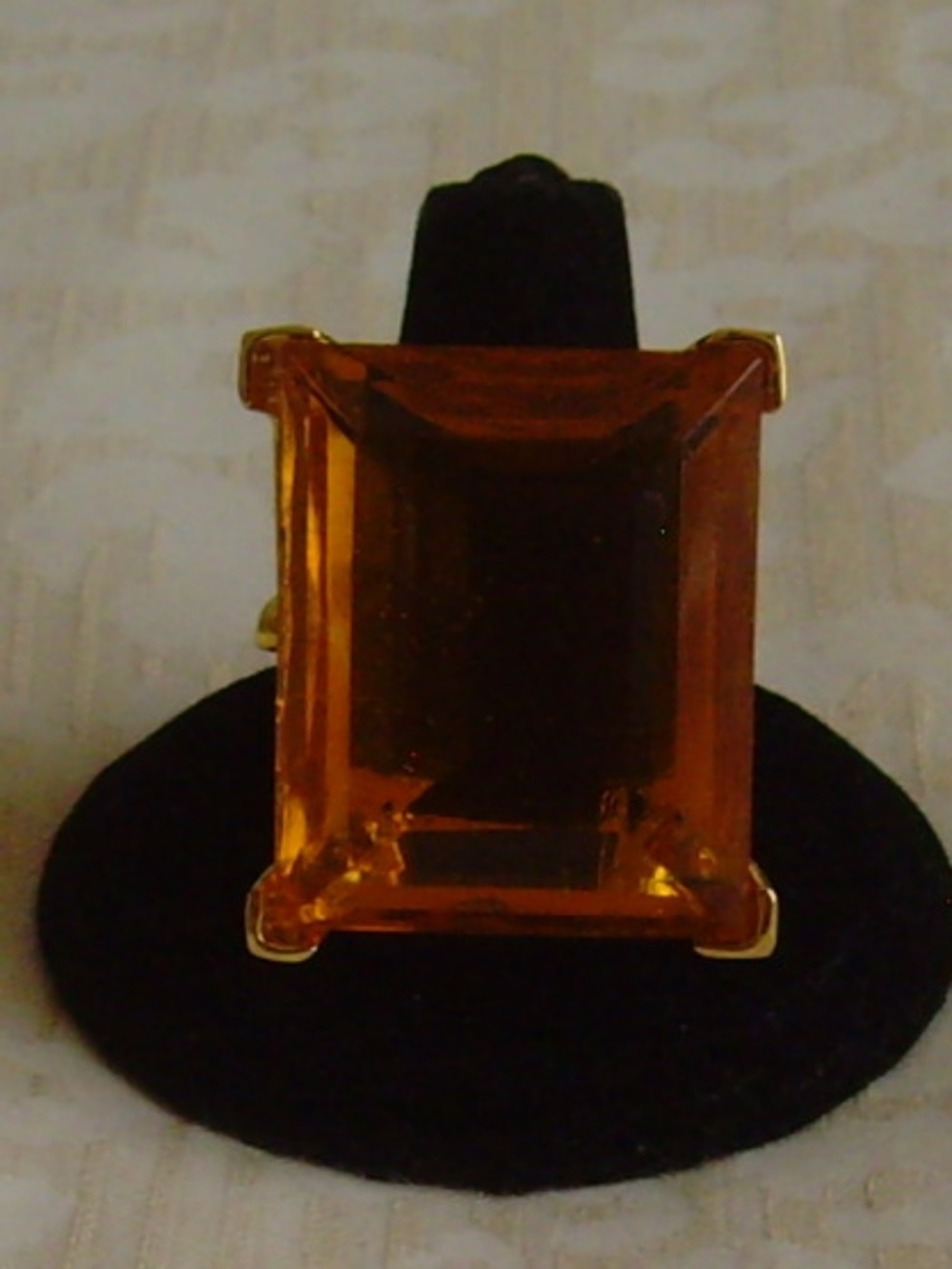 Kenneth J Lane (KJL) RARE Vintage Faux Topaz Colored Stone Ring (Adjustable) - Picture 11 of 14